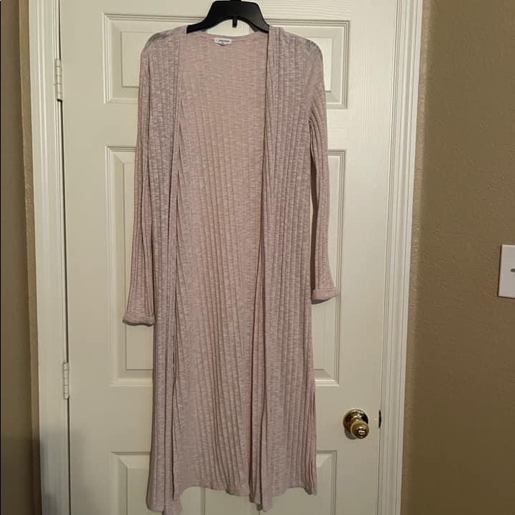 Blush Colored Duster Cardigan